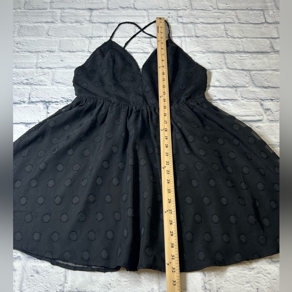 Molly Green Chic Black Mini Sundress w/Criss Cross Back. Size Large. - Picture 9 of 9